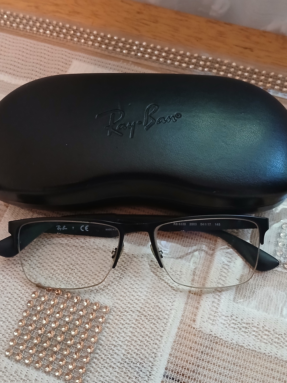 Ray-Ban Men's Eyeglasses RB 6335 2503 Matte Black Half Rim Frame 54[]17 145
